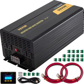 Power Inverter, 5000W Modified Sine Wave Inverter, DC 12V To AC 120V Car Converter,