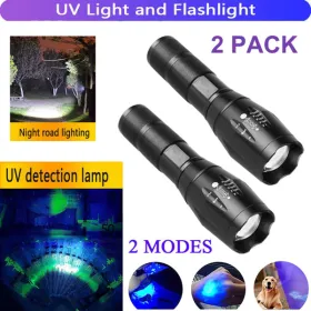 (2 Pack) 2 IN 1 LED Flashlight UV