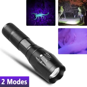 2 IN 1 LED Flashlight UV  White Zoomable