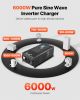 Pure Sine Wave Inverter Charger, 6000 Watt, DC 24V to AC 120V Power