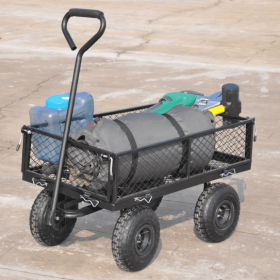 Steel Garden Cart,Detachable Sides (Option: Black2)