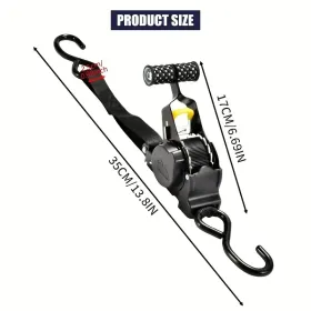 1pc 10ft 1500lbs Retractable Ratchet Strap (Option: Blackroundhandle)