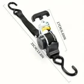 1pc 10ft 1500lbs Retractable Ratchet Strap (Option: WhiteTshapedhandle)
