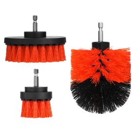 3Pcs Per Set Drill Brush Power Scrubber Cleaning Brush For Car Carpet Wall Tile Tub Cleaner Combo Brush Only (Option: Red-3Pc Per Set)