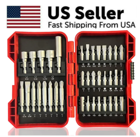 37 Piece Impact Screwdriver Bit Set Nut Driver Torx Phillips Tool Magnetic Drill (Option: Gray)